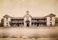 Saint Vincent's Hospital, Sydney: exterior, [between 1880 and 1889?]. Creator: Charles Bayliss