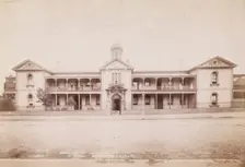 Saint Vincent's Hospital, Sydney: exterior, [between 1880 and 1889?]. Creator: Charles Bayliss