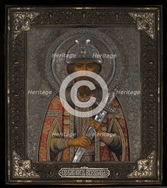 Saint Vsevolod Mstislavich, Prince of Pskov. Artist: Guryanov, Vasily Pavlovich (1867-1920)