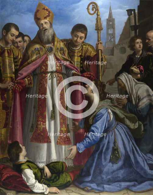 Saint Zenobius revives a Dead Boy, c. 1615. Artist: Bilivert, Giovanni (1585-1644)