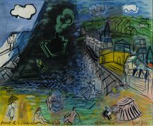 Sainte-Adresse, le cargo noir, 1951. Creator: Dufy, Raoul (1877-1953)