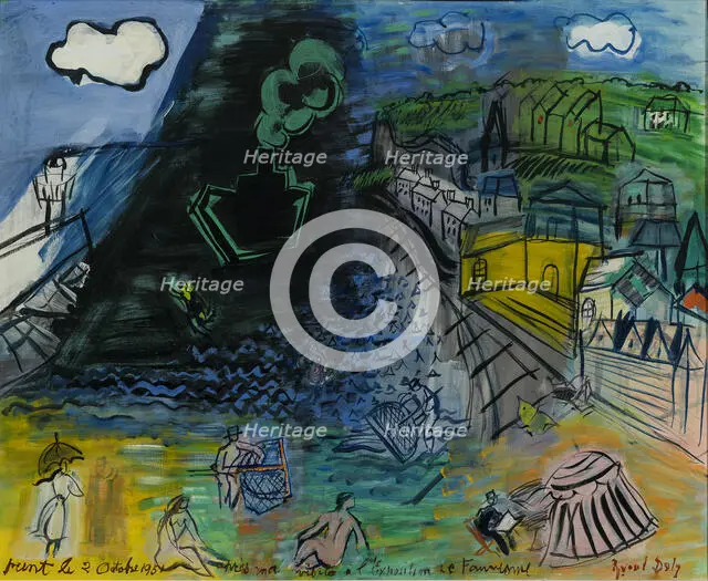 Sainte-Adresse, le cargo noir, 1951. Creator: Dufy, Raoul (1877-1953).