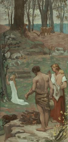 Sainte Geneviève enfant en prière, c1877. Creator: Pierre Puvis de Chavannes