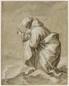 Saintly Hermit, Walking on Water, c1612. Creator: Abraham Bloemaert