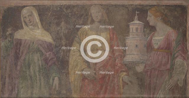 Saints Martha, Catherine and Barbara, 1516-1517. Creator: Luini, Bernardino (ca. 1480-1532).