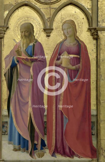 Saints Matthew and Mary Magdalen. Cortona Polyptych, ca 1437. Creator: Angelico, Fra Giovanni, da Fiesole (ca. 1400-1455).
