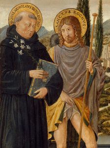 Saints Nicholas of Tolentino, Roch, Sebastian, and Bernardino of Siena..., 1481. Creator: Benozzo Gozzoli