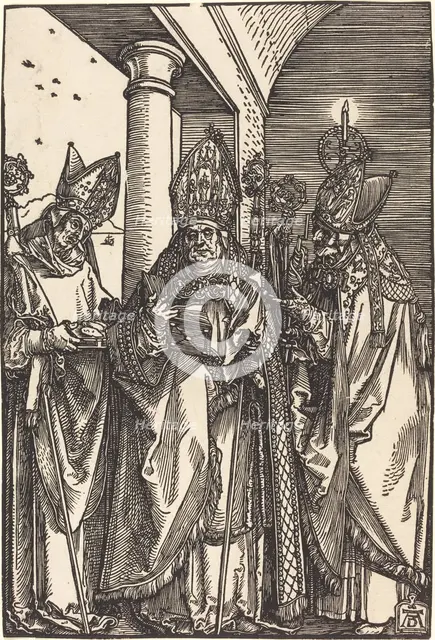 Saints Nicholas, Ulrich, and Erasmus, c. 1508. Creator: Albrecht Durer.