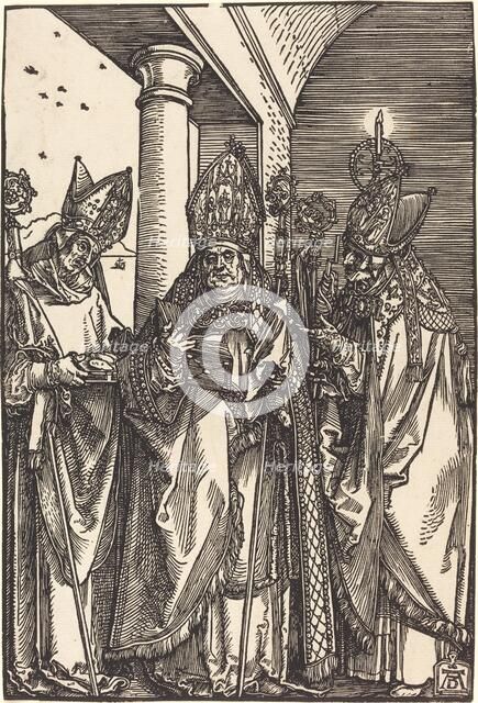 Saints Nicholas, Ulrich, and Erasmus, c. 1508. Creator: Albrecht Durer.