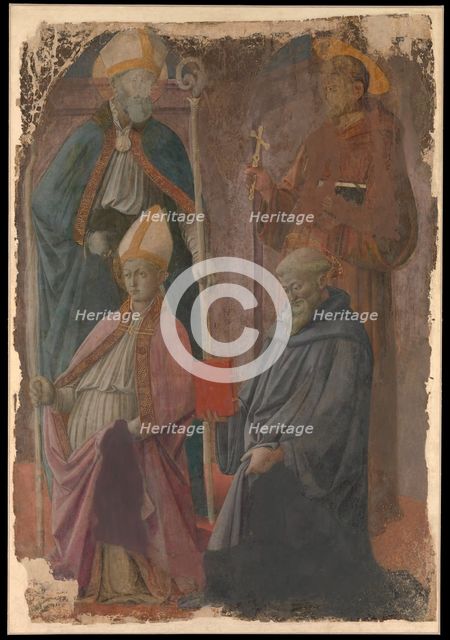 Saints Augustine and Francis, a Bishop Saint, and Saint Benedict. Creator: Filippo Lippi.