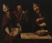 Saints Augustine, Jerome and Gregory the Great, 1533. Creator: Marco Cardisco