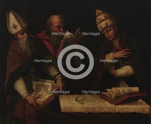 Saints Augustine, Jerome and Gregory the Great, 1533. Creator: Marco Cardisco.