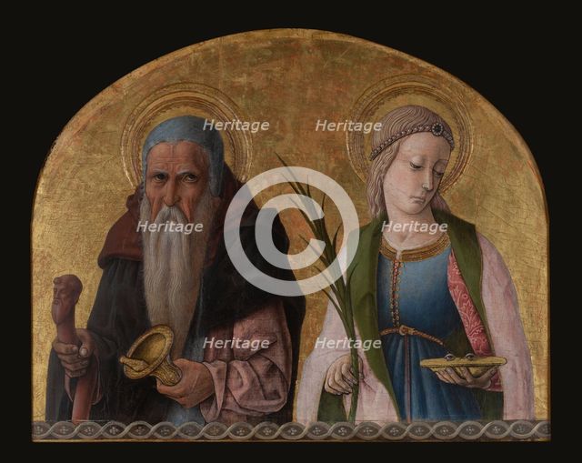 Saints Antony the Hermit and Lucy-From Porto San Giorgio Altarpiece, c1470. Creator: Carlo Crivelli.