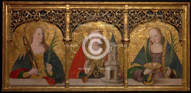 Saints Apollonia, Barbara, and Agatha, 1490/1500. Creator: Master Alejo.