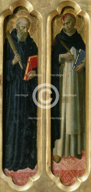 Saints Benedict and Peter the Martyr (From the Perugia Altarpiece), ca 1437. Creator: Angelico, Fra Giovanni, da Fiesole (ca. 1400-1455).