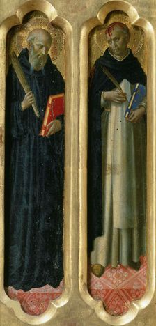 Saints Benedict and Peter the Martyr (From the Perugia Altarpiece), ca 1437. Creator: Angelico, Fra Giovanni, da Fiesole (ca. 1400-1455)