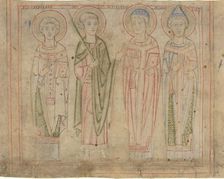 Saints Cyprian, Vitus, Stephen, and Cornelius, third quarter 12th century. Creator: Unknown