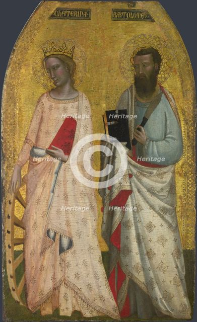 Saints Catherine and Bartholomew, ca 1350. Artist: Nuzi, Allegretto (1315-1373)