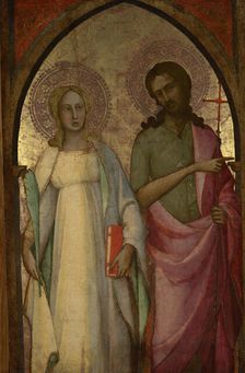 Saints Catherine of Alexandria and John the Baptist — Wing of a Triptych, c1418. Creator: Lorenzo Monaco