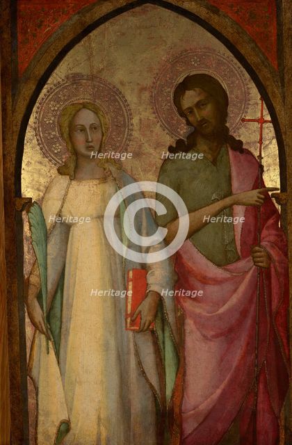Saints Catherine of Alexandria and John the Baptist — Wing of a Triptych, c1418. Creator: Lorenzo Monaco.