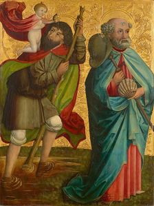 Saints Christopher and James Major, 1480. Creator: Master of Großgmain