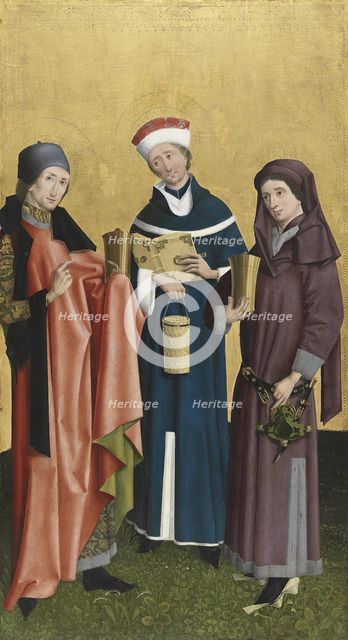Saints Cosmas, Damian and Pantaleon, 1455. Creator: Master of the Vision of Saint John.