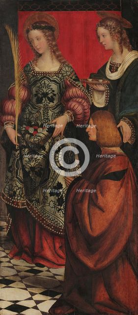 Saints Dorothy and Lucy with a Donator, 1508. Creator: Giovenone, Gerolamo (1490-1555).