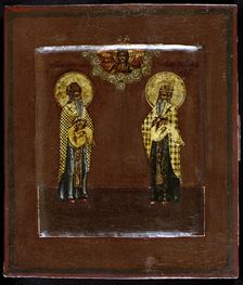 Saints Gurias of Kazan and Varsonofius of Tver, 17th century. Artist: Russian icon