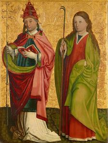 Saints Gregory and Agathe, or Saints Erasmus and Barbara, 1480. Creator: Master of Großgmain