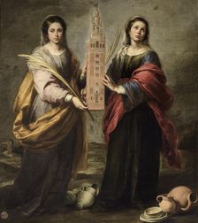 Saints Justa and Rufina, ca 1666. Creator: Murillo, Bartolomé Estebàn (1617-1682)