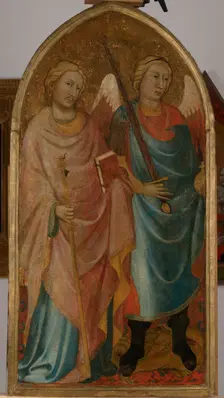 Saints James the Greater and Archangel Michael-Wing of a Triptych, between 1420-1425. Creator: Master of 1416
