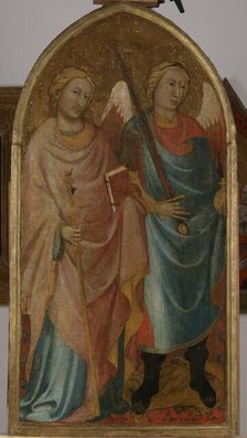 Saints James the Greater and Archangel Michael-Wing of a Triptych, between 1420-1425. Creator: Master of 1416