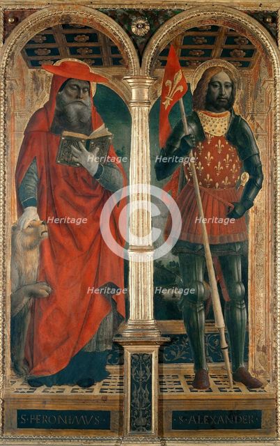 Saints Jerome and Alexander. Polyptych from the Santa Maria delle Grazie , 1500-1505. Creator: Foppa, Vincenzo (active 1456-1516).