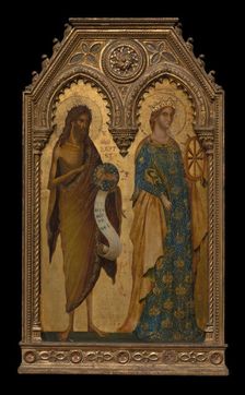 Saints John the Baptist and Catherine of Alexandria, About 1350. Creators: Paolo Veneziano, Workshop of Paolo Veneziano