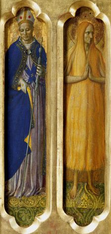 Saints Louis of Toulouse und Mary of Egypt (From the Perugia Altarpiece), ca 1437. Creator: Angelico, Fra Giovanni, da Fiesole (ca. 1400-1455)