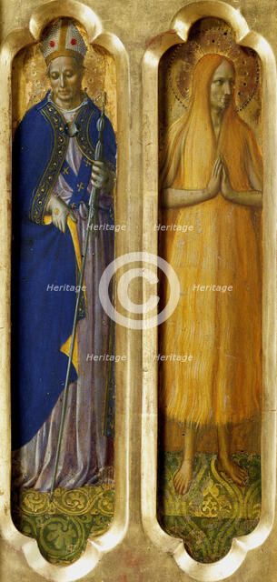 Saints Louis of Toulouse und Mary of Egypt (From the Perugia Altarpiece), ca 1437. Creator: Angelico, Fra Giovanni, da Fiesole (ca. 1400-1455).