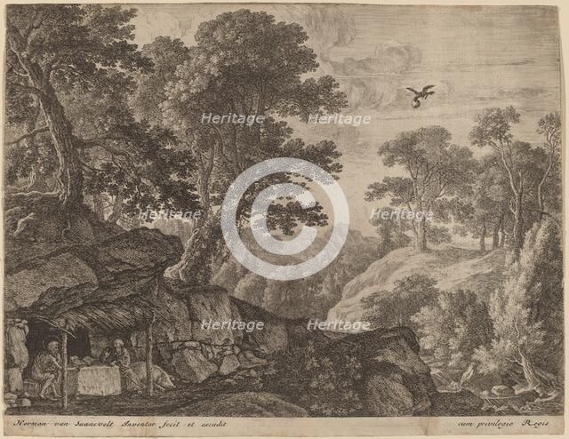 Saints Paul and Anthony by the Entrance to a Cave. Creator: Herman van Swanevelt.