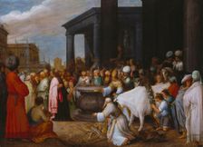 Saints Paul and Barnabas in Lystra, c1610-1620. Creator: Adriaen van Stalbemt