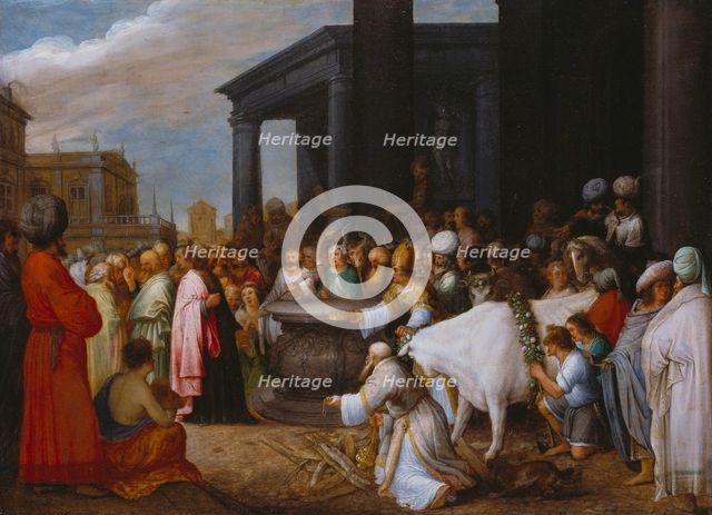 Saints Paul and Barnabas in Lystra, c1610-1620. Creator: Adriaen van Stalbemt.