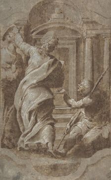 Saints Peter and John Healing a Cripple at the Gate of the Temple, 1501-47. Creator: Perino del Vaga