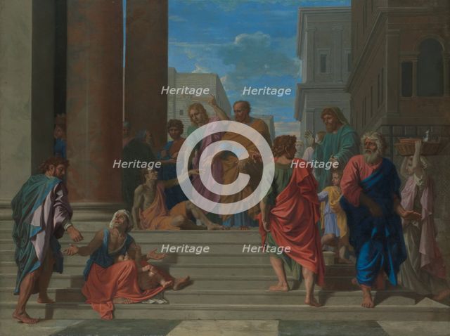 Saints Peter and John Healing the Lame Man, 1655. Creator: Nicolas Poussin.