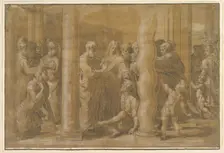 Saints Peter and John healing the Sick, early 16th century. Creator: Parmigianino