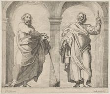 Saints Peter and Paul in a vestibule, ca. 1630-80., ca. 1630-80. Creator: Remoldus Eynhoudts
