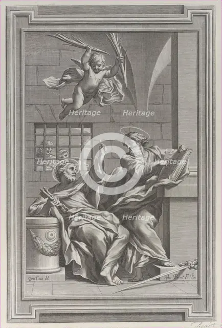 Saints Peter and Paul in prison, 1660-1721. Creator: Etienne Picart.