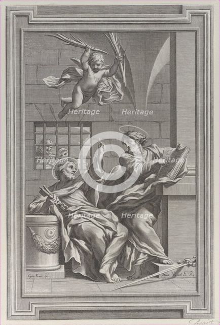 Saints Peter and Paul in prison, 1660-1721. Creator: Etienne Picart.