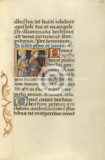 Saints Peter and Paul; Poncher Hours, about 1500. Creator: Master of Jacques de Besancon.
