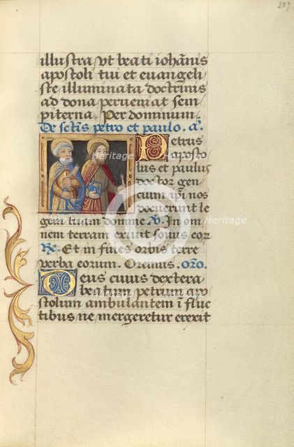 Saints Peter and Paul; Poncher Hours, about 1500. Creator: Master of Jacques de Besancon.