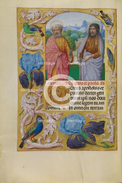 Saints Peter and Paul; Spinola Hours, about 1510-1520. Creator: Workshop of Master of the First Prayer Book of Maximilian.