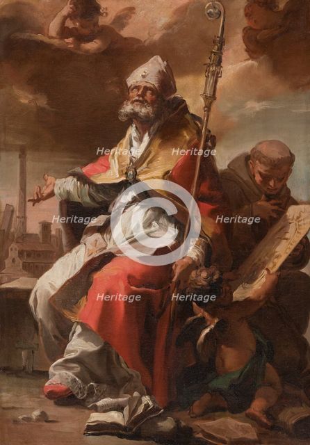 Saints Petronius of Bologna and Bernardin of Siena, c1774. Creator: Gaetano Gandolfi.