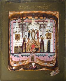 Saints Zosima and Savvatiy of Solovki, early 17th century. Creator: Russian icon